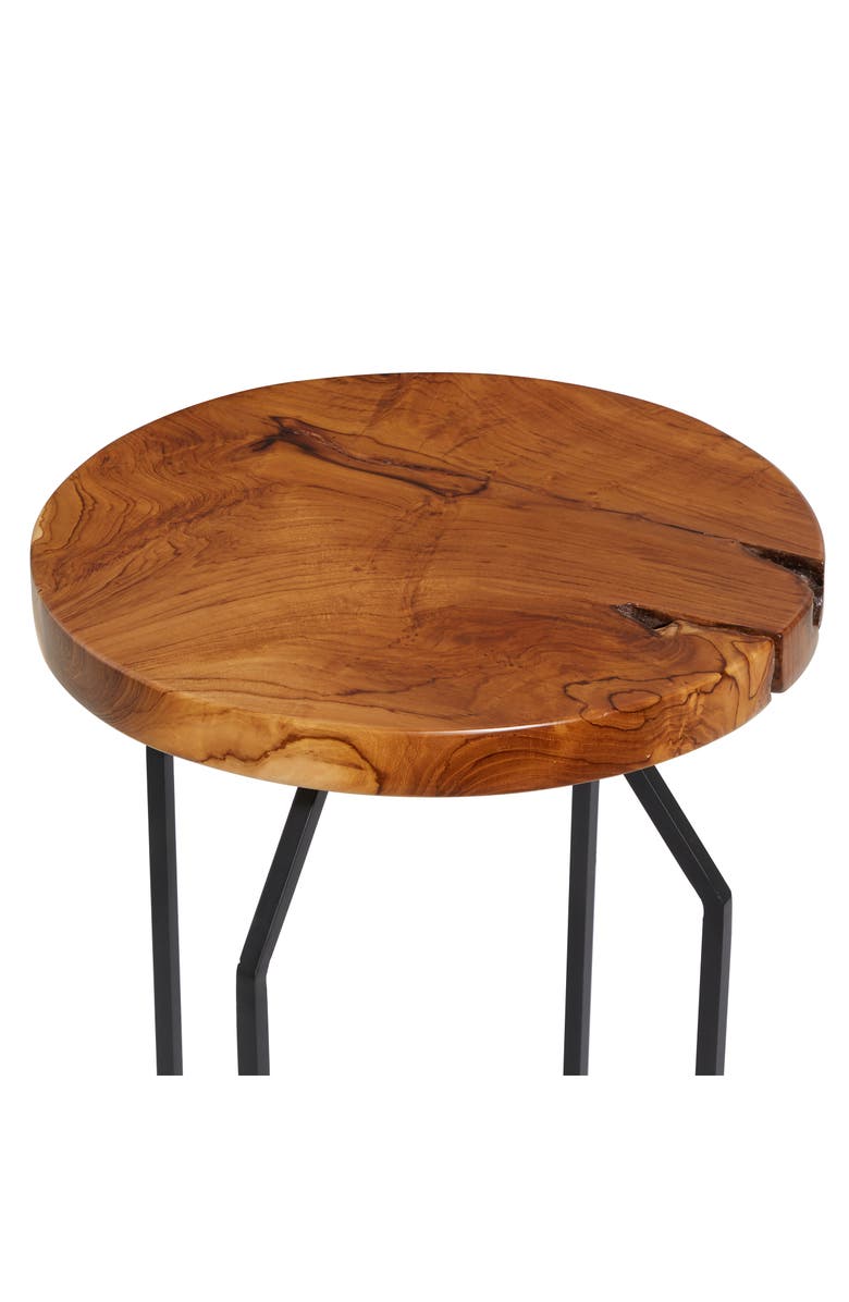 GINGER BIRCH STUDIO Brown Metal Contemporary Accent Table with Black X-Shaped Base, Alternate, color, 