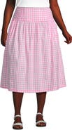 Lands' End Plus Size Poplin Drop Waist Midi Skirt