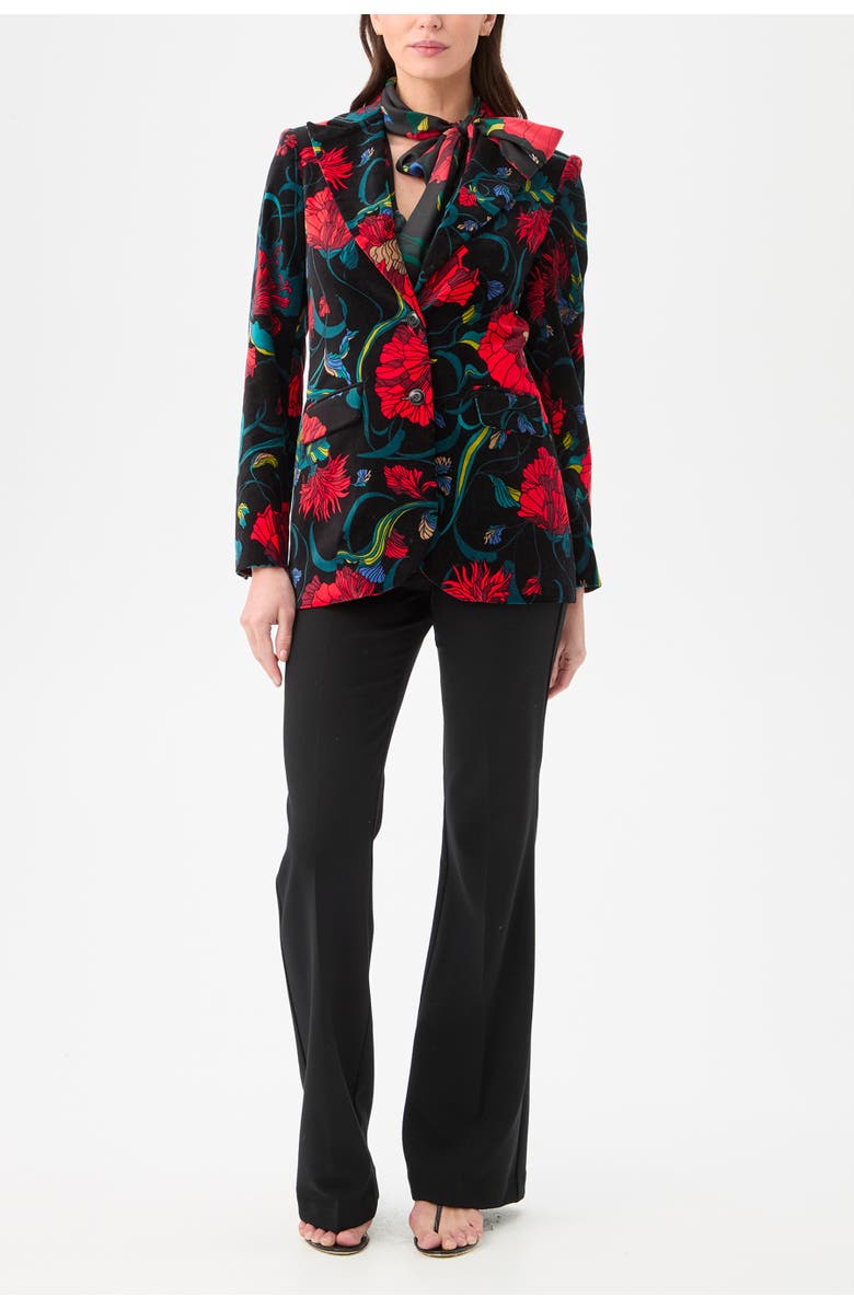 Trina Turk Broadway Printed Velvet Blazer, Main, color, Multi