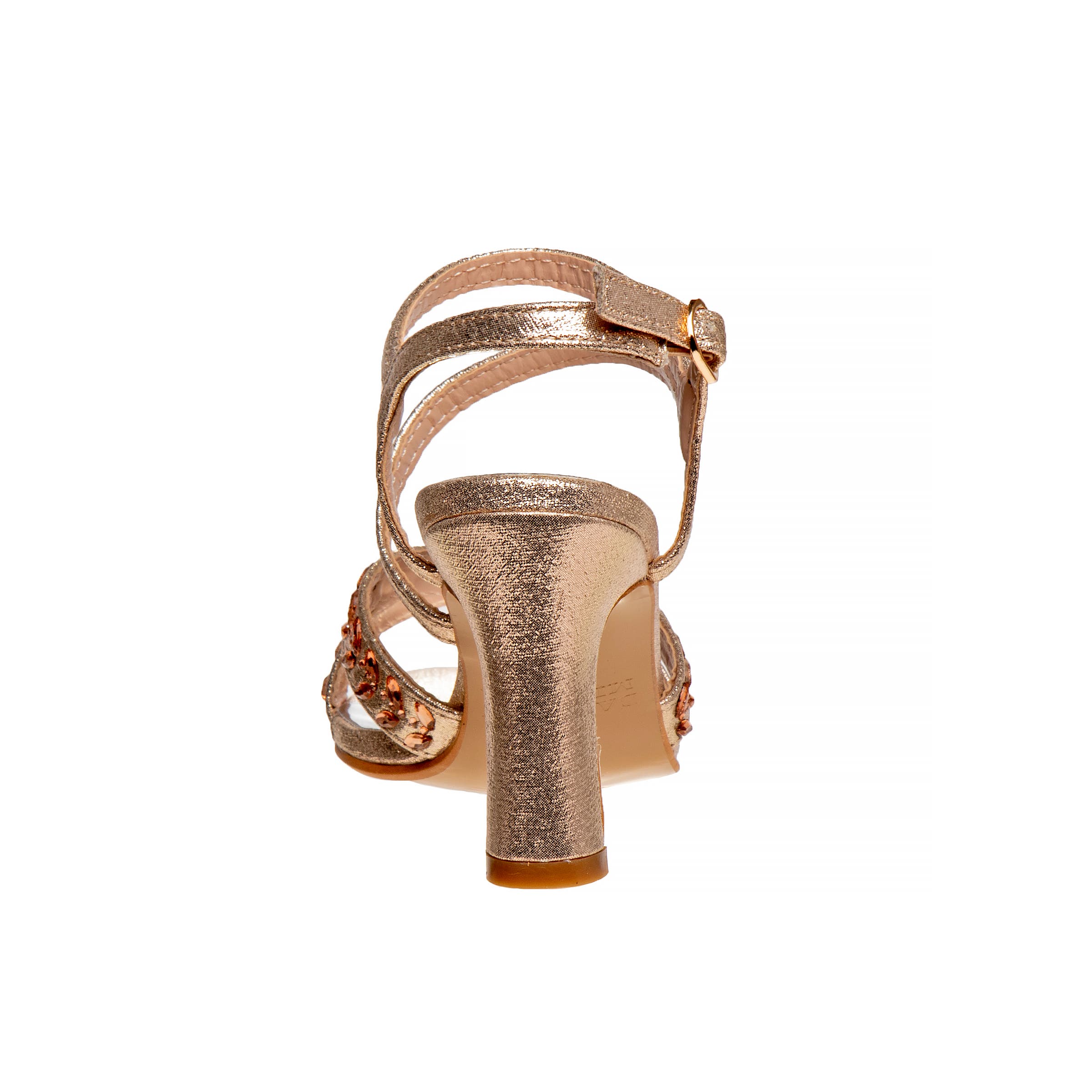 BADGLEY MISCHKA Big Girls Dress Heel Sandals, Alternate, color, Rose Gold