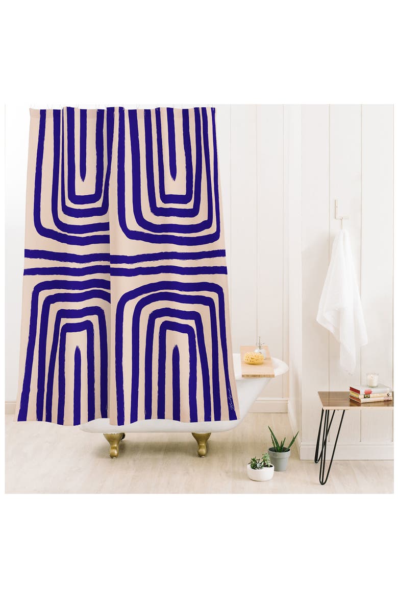 Blue Introspection Shower Curtain, Alternate, color, BLUE