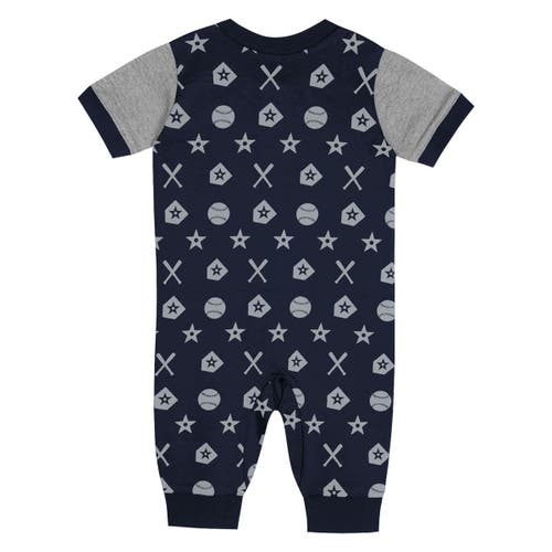 Outerstuff Infant Navy New York Yankees Full-snap Coverall Bodysuit In Blue