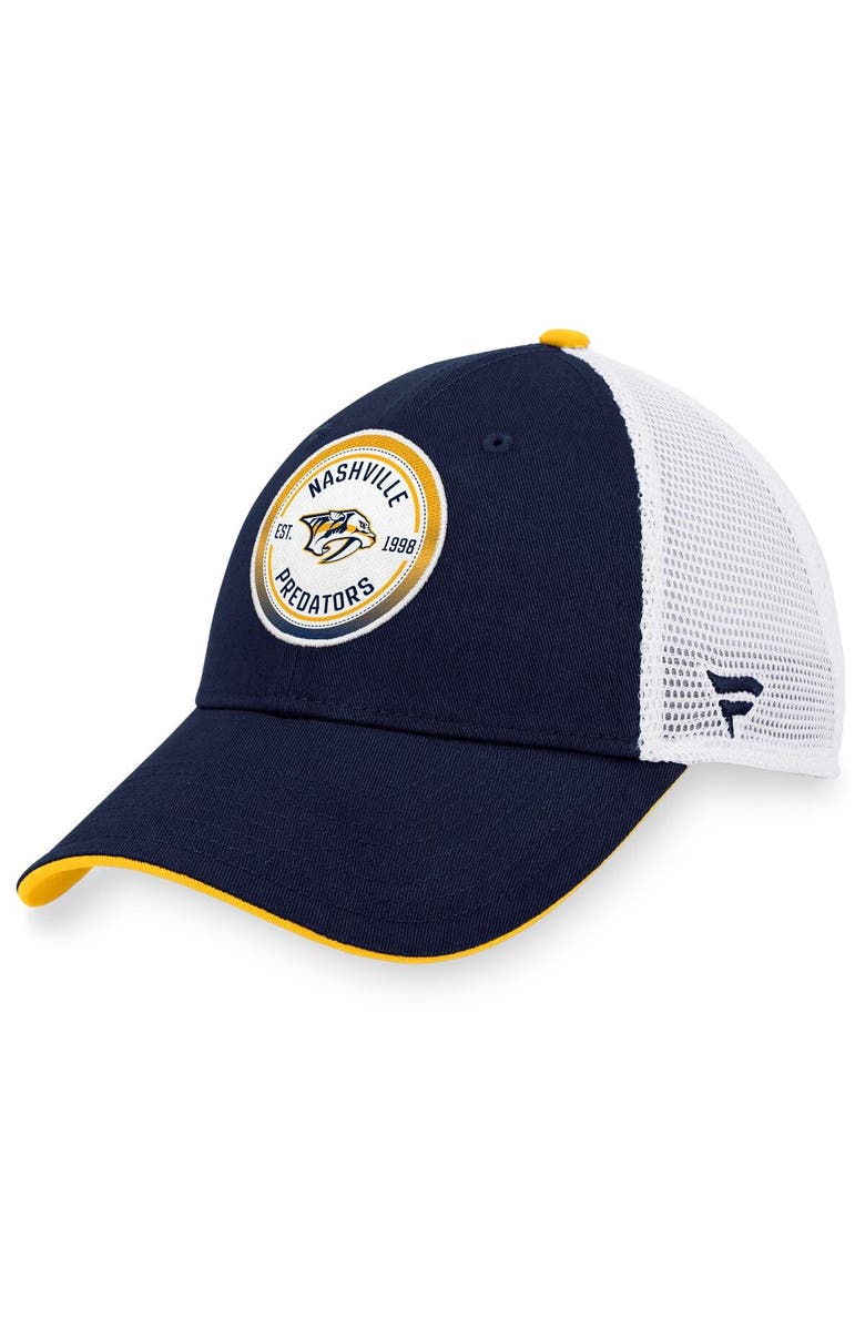 FANATICS Men's Fanatics Branded Navy/White Nashville Predators Iconic Gradient Trucker Snapback Hat, Main, color, 