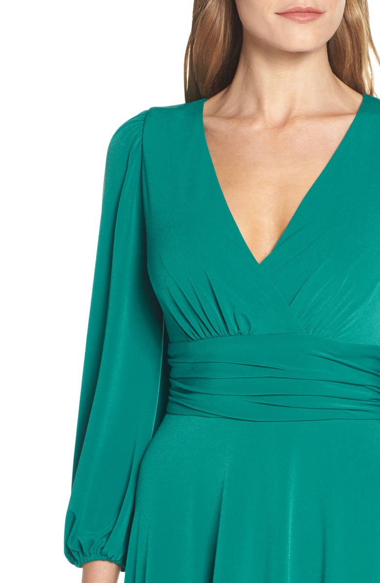 Eliza J V-Neck Fit & Flare Dress, Alternate, color, 