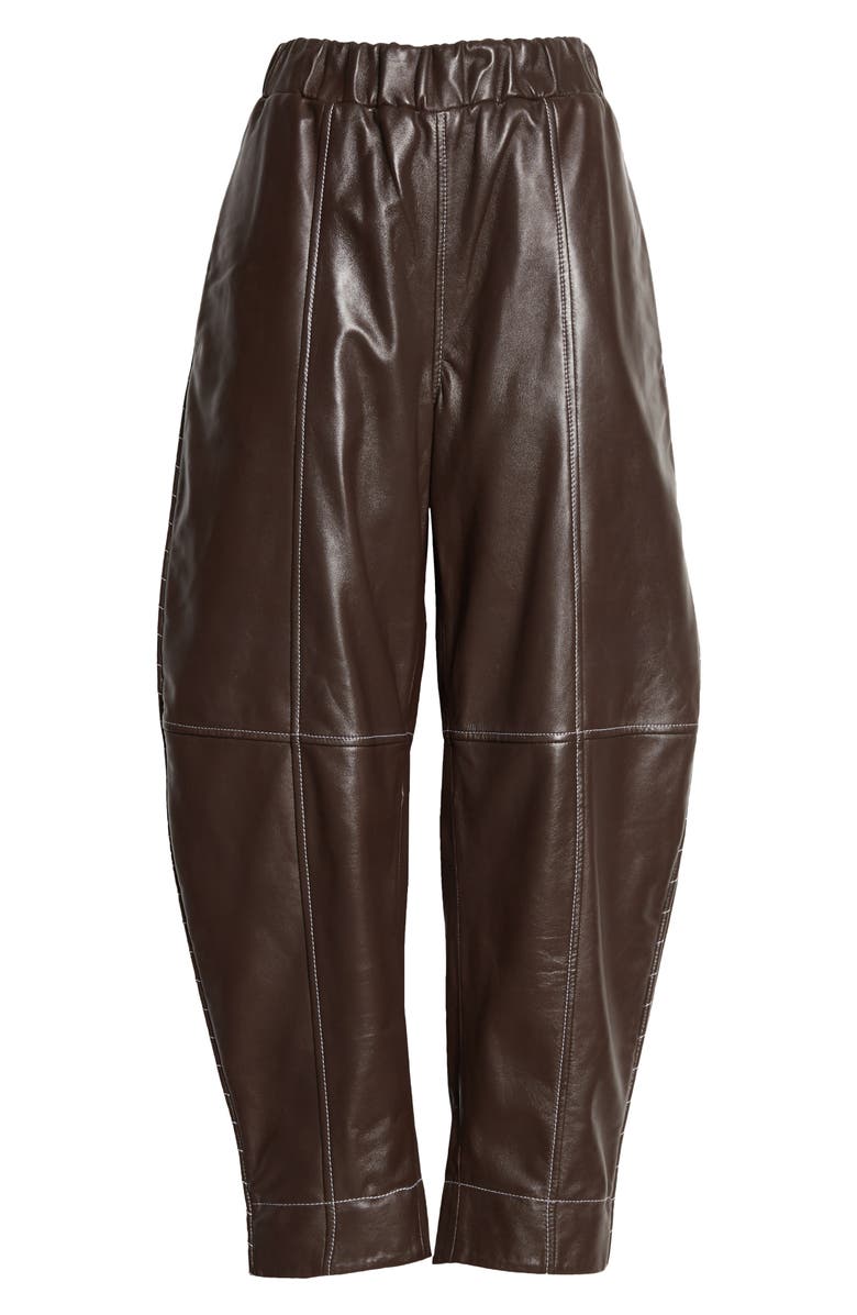 Ganni Leather Ankle Pants, Alternate, color,