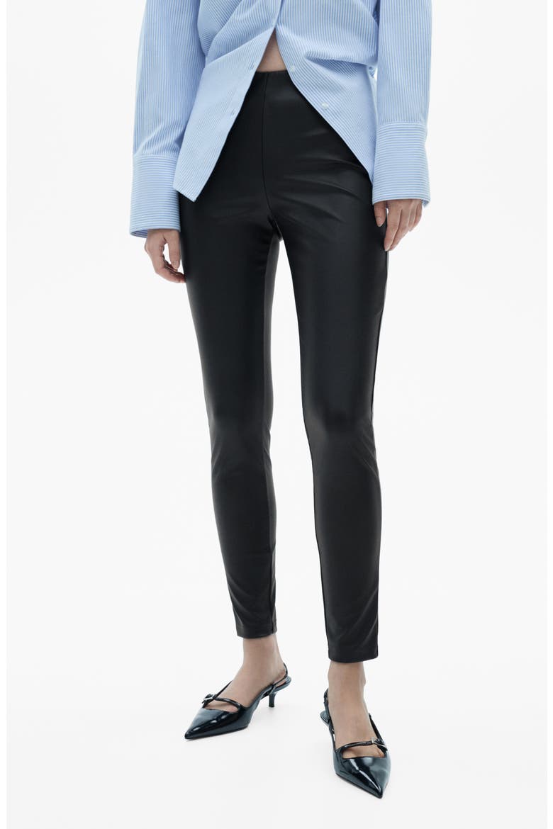 Faux Leather Leggings, Main, color, BLACK