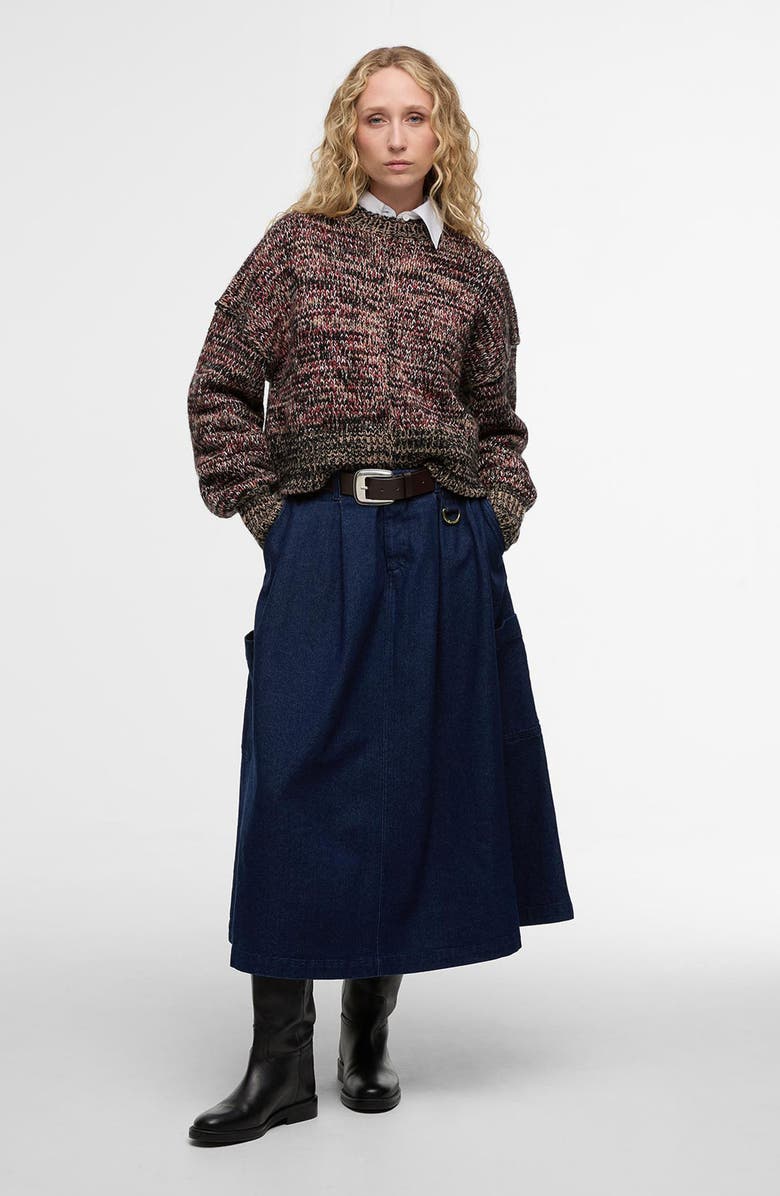 Barbour Saima Merino Wool & Cotton Sweater, Alternate, color, Brown Multi