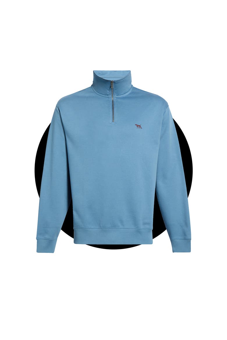 Bayview Road Quarter-Zip Pullover Sweatshirt, Main, color, STEEL BLUE
