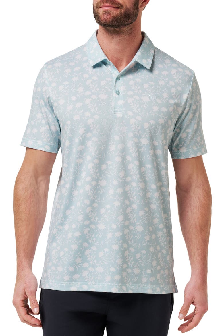 Featherweight Cove Floral Piqué Polo, Main, color, AZZURRO