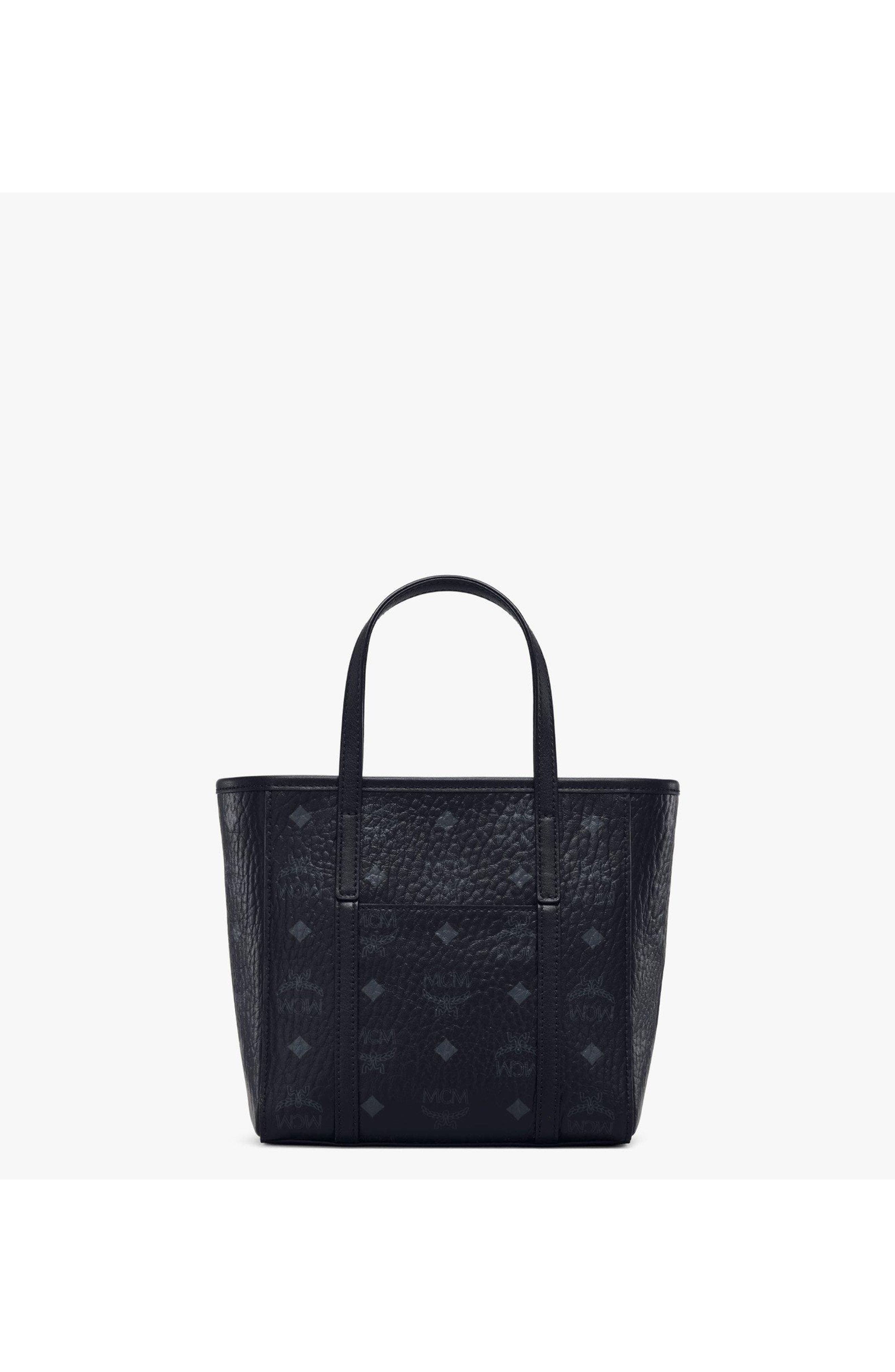 MCM X-Mini Toni Top-Zip Shopper in Visetos, Alternate, color, Black