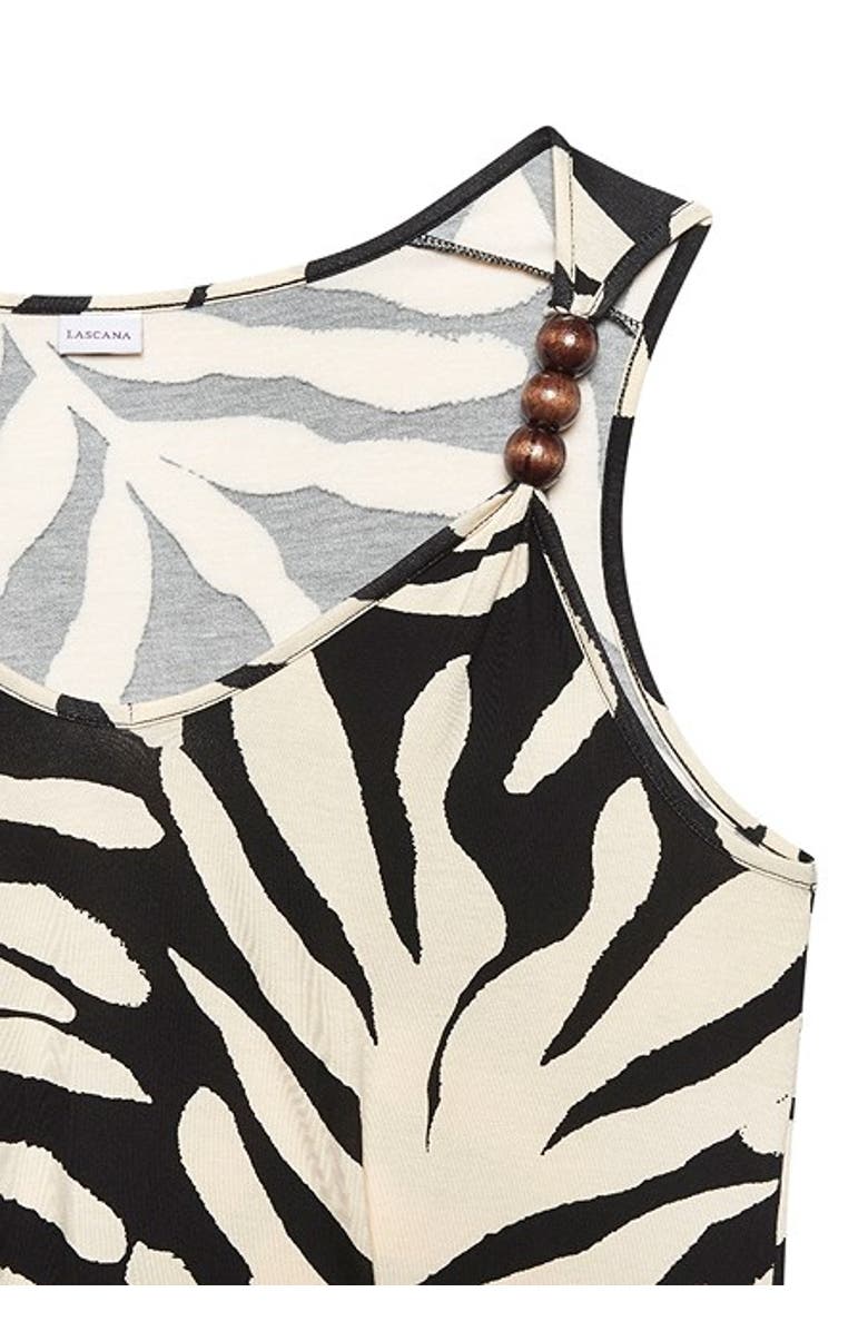 LASCANA Women's Beaded Strap Top, Alternate, color, Black & Vanilla