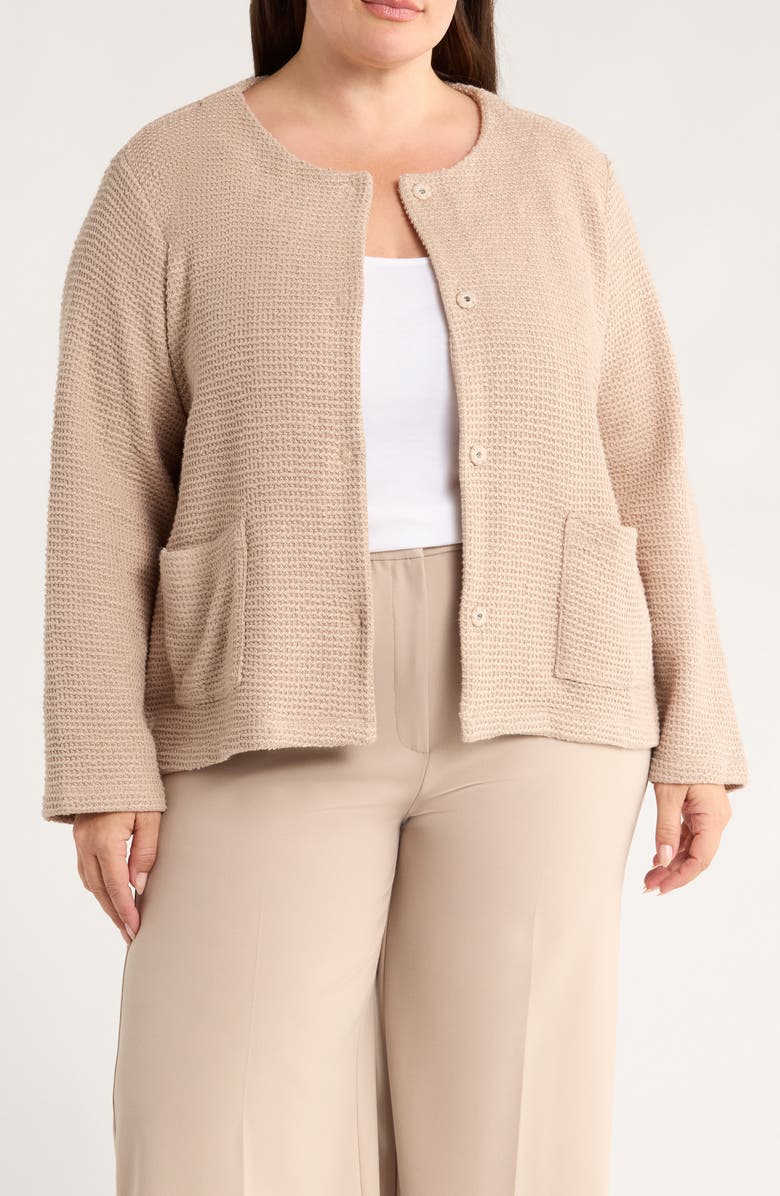 Eileen Fisher Textured Organic Cotton Jacket, Main, color, Wheat
