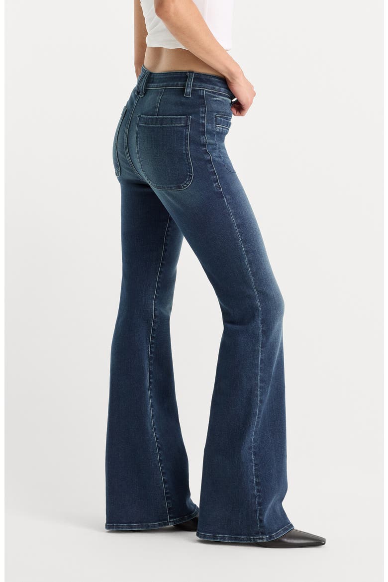 Good Petite High Waist Patch Pocket Flare Jeans, Alternate, color, LYRICAL