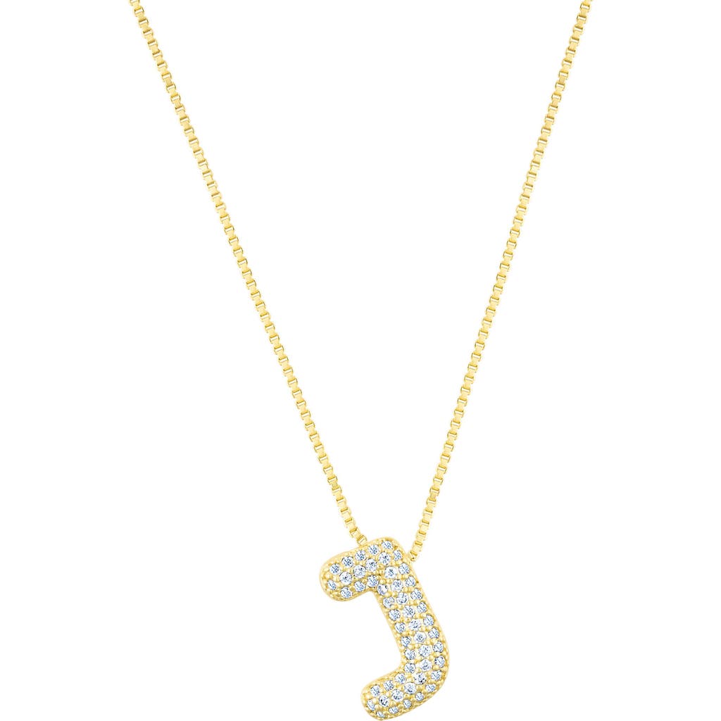 Adornia Pavé Bubble Initial Pendant Necklace In Gold-j