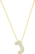 Adornia Pavé Bubble Initial Pendant Necklace