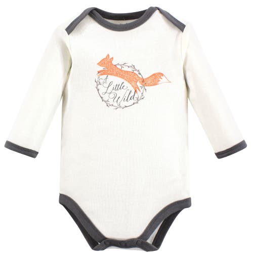 Touched By Nature Organic Cotton Long-sleeve Bodysuits In Multi