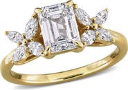Julianna B. Lab-Grown Diamond Emerald Cluster Ring 14k