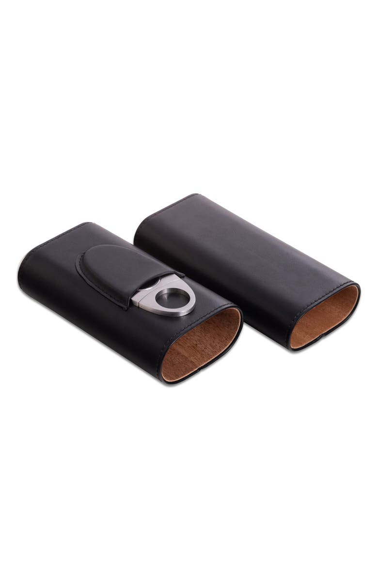 Bey-Berk Richie Cigar Case & Cutter Set, Main, color, Black