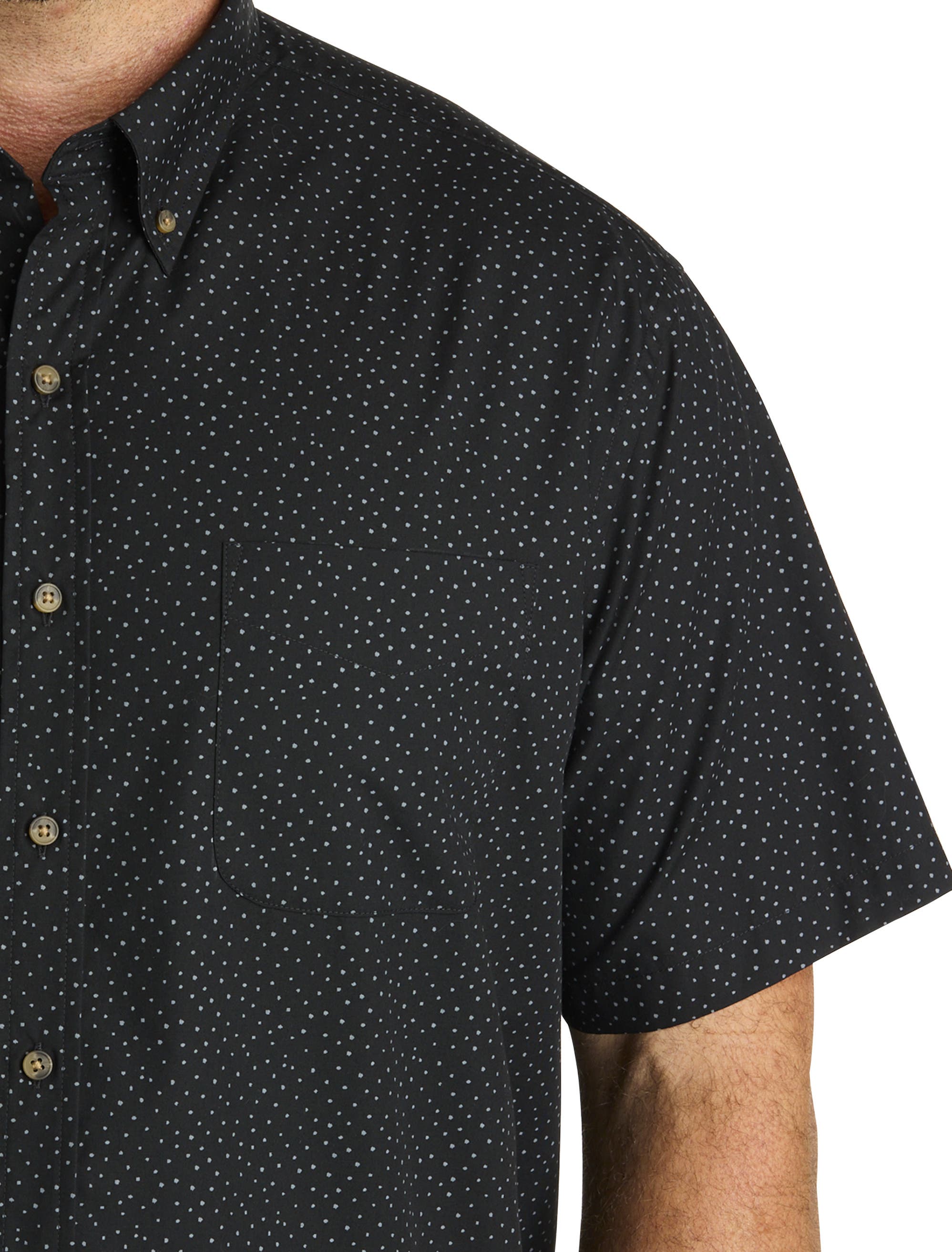 Harbor Bay by DXL Big & Tall Easy-care Pin Dot Print Sport Shirt (Men ...