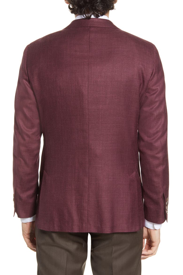 Classic Fit Solid Wool Blend Sport Coat, Alternate, color, BURGUNDY