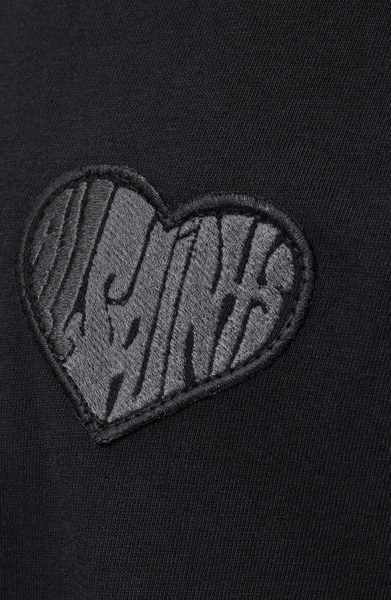 AllSaints Lover Oversize Heart Appliqué Cotton T-Shirt, Alternate, color, Washed Black