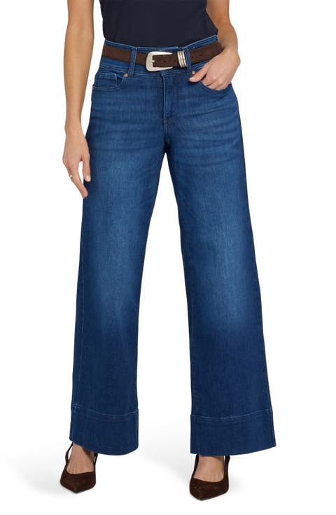 Teresa Wide Hem Wide Leg Jeans (Regular & Petite)