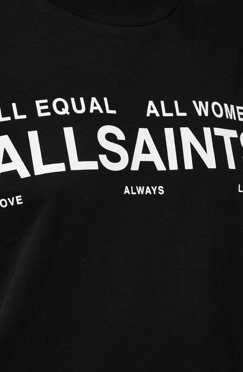 AllSaints IWD All Equal Cotton Graphic T-Shirt, Alternate, color, Black