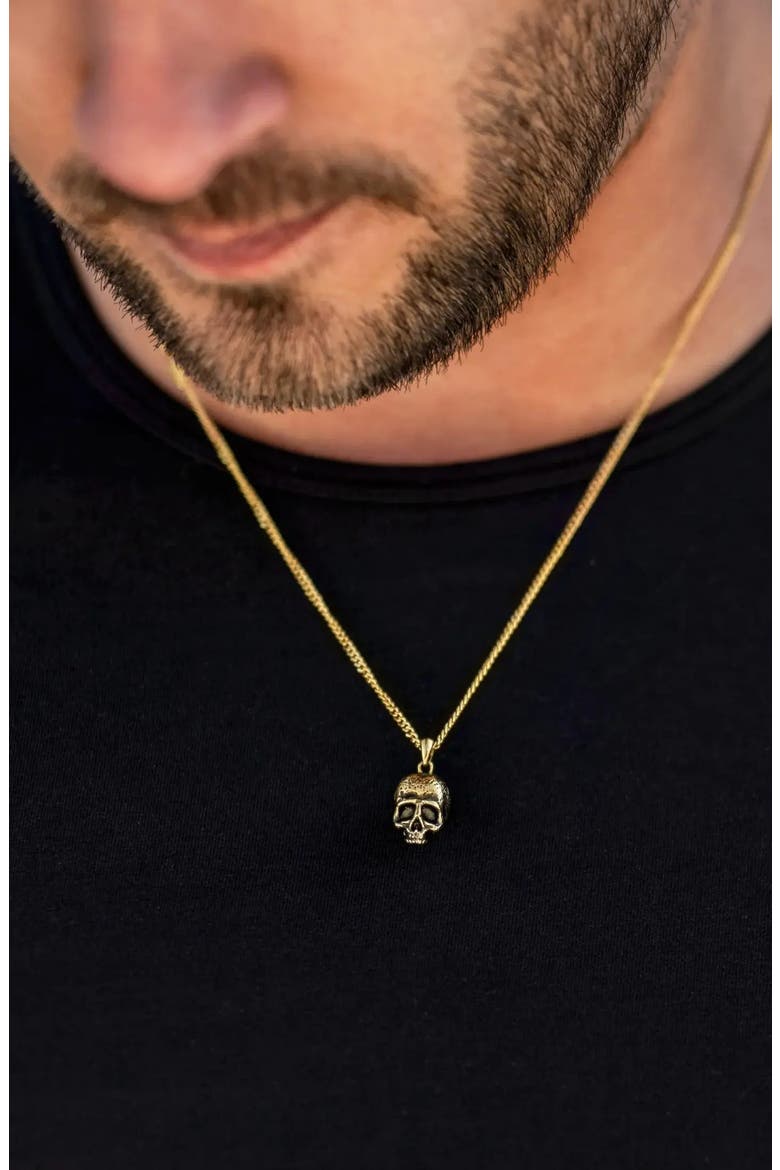 Men's Memento Mori Necklace, Alternate, color, GOLD