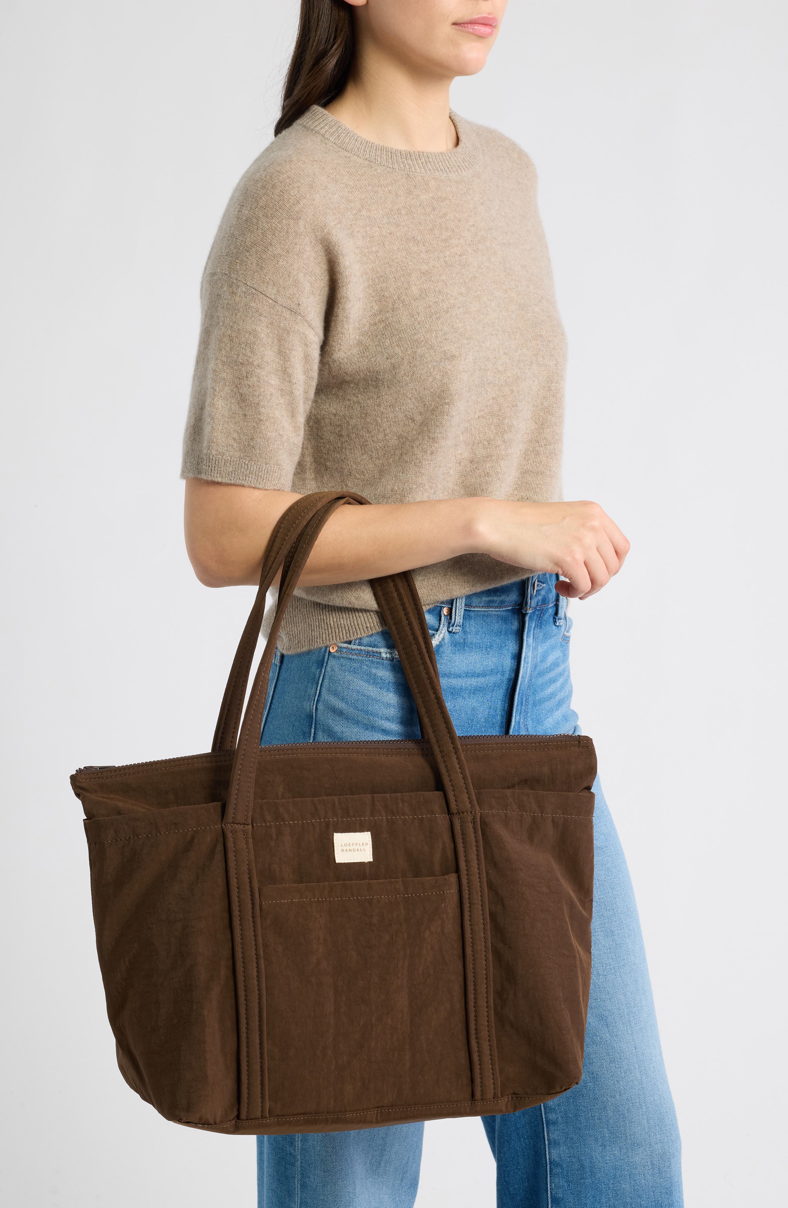 Mira Water Resistant Tote, Alternate, color, CHOCOLATE