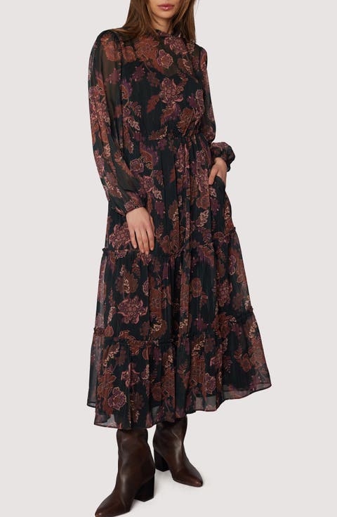 Whispers of Bohemia Long Sleeve Maxi Dress