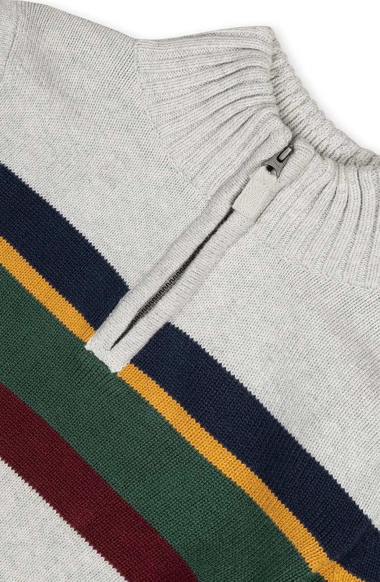 Hope & Henry Baby Boys' Organic Half Zip Sweater, Infant, Alternate, color, Gray With Homeroom Stripe