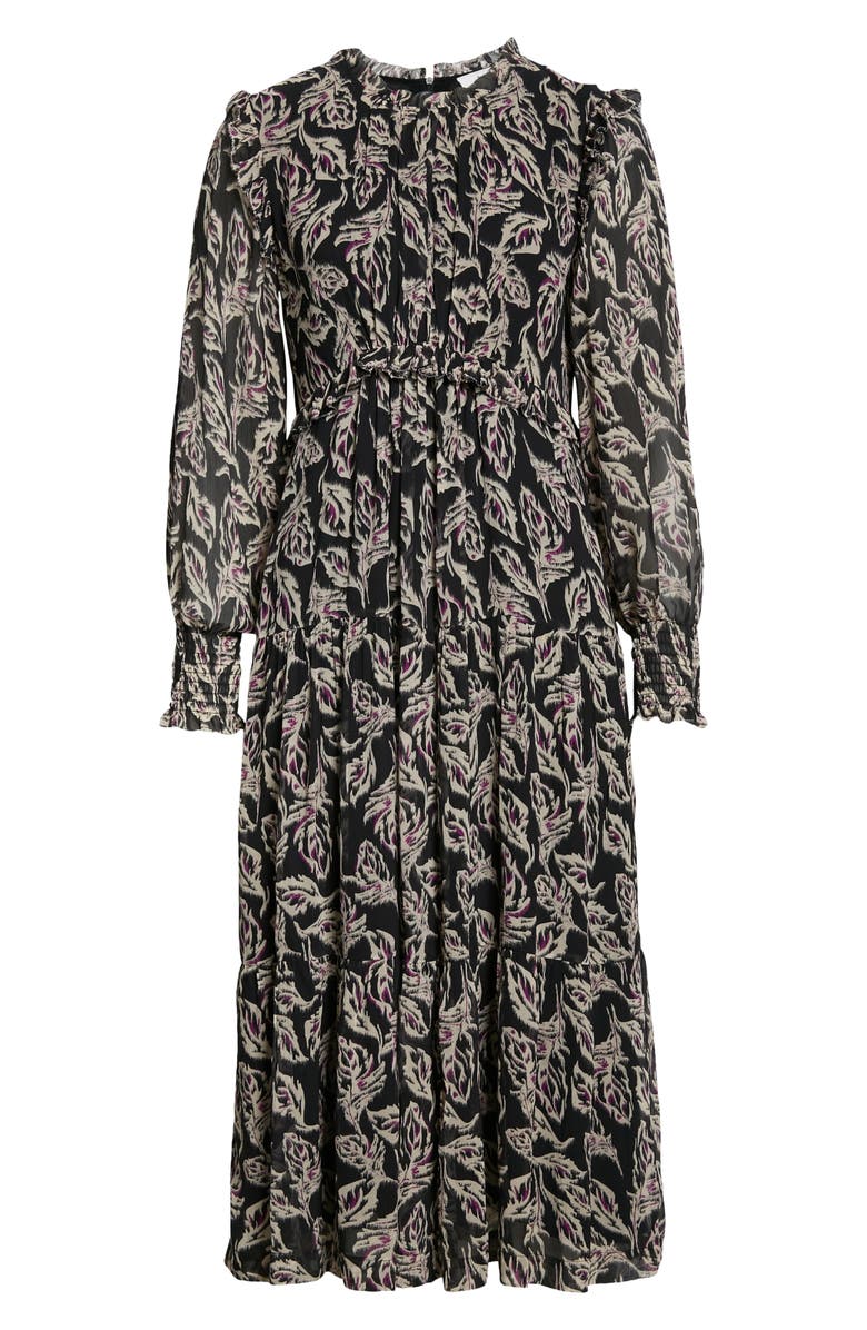 ba&sh Gilda Leaf Print Long Sleeve Dress, Alternate, color,