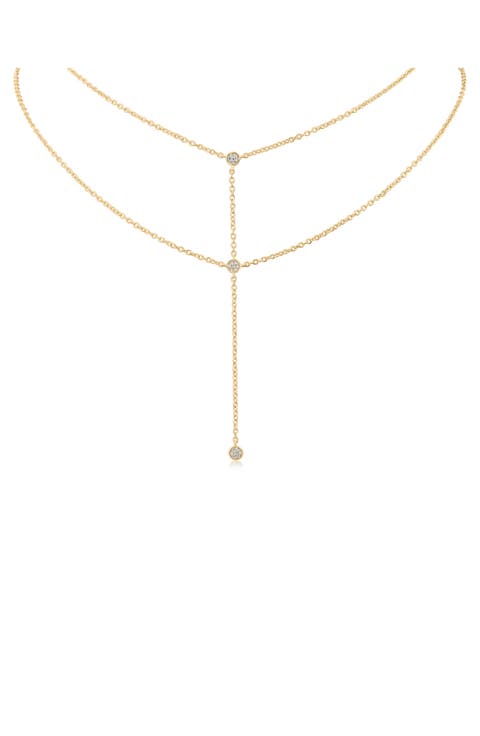 Layered Connected Drop Necklace