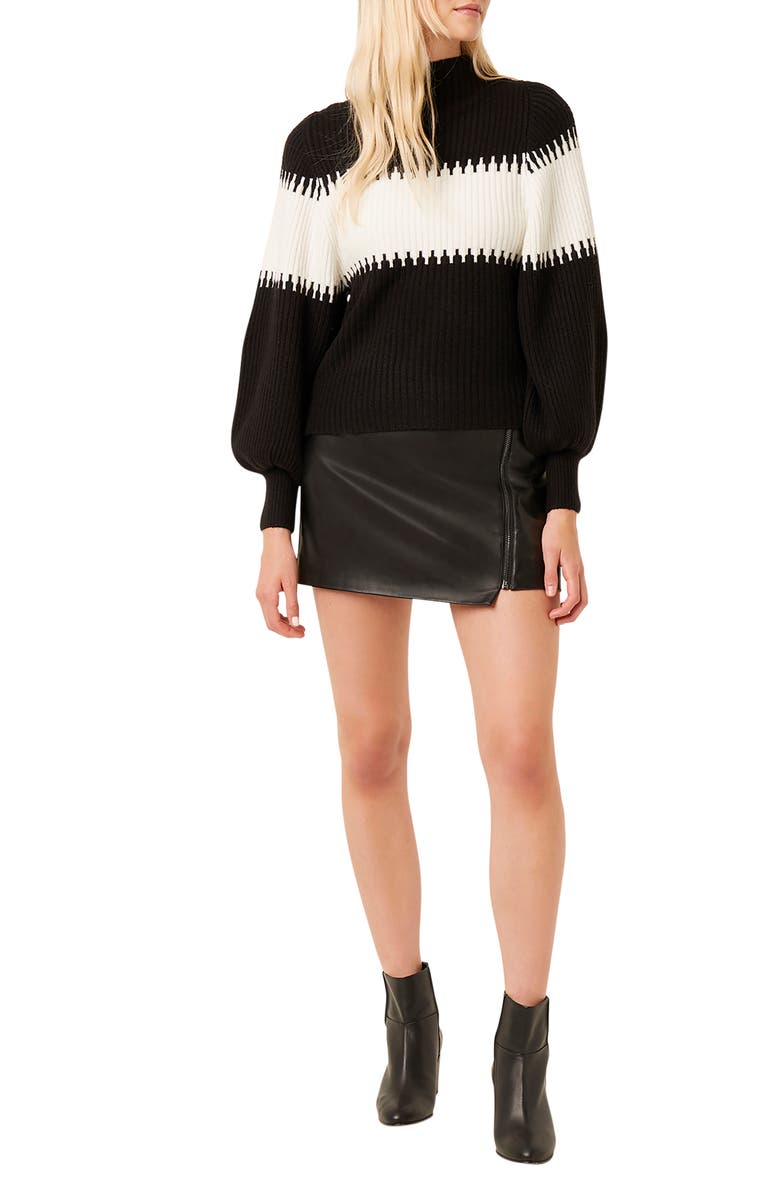 French Connection Sophia Colorblock Blouson Sleeve Sweater, Alternate, color, 