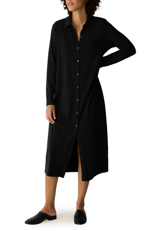 Long Sleeve Oval Jersey Shirtdress