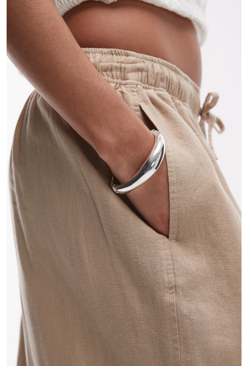 Linen Blend Drawstring Pants, Alternate, color, STONE