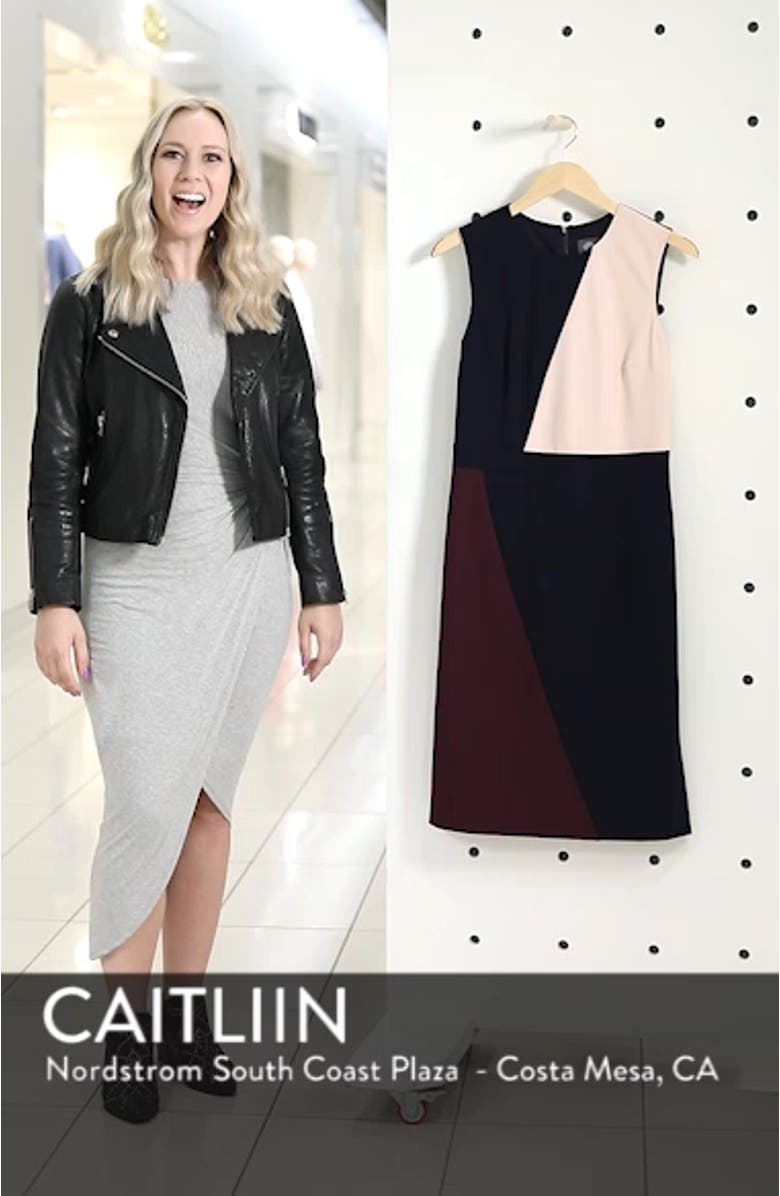 Scuba Colorblock Sheath Dress, sales video thumbnail