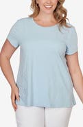 RUBY RD Floral Crochet Jersey Top