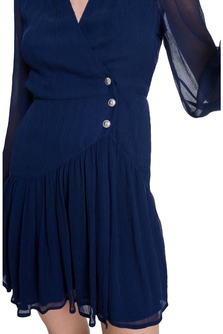 Short ruffled dress, Alternate, color, Navy
