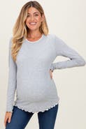 PinkBlush Ribbed Long Sleeve Twofer Top