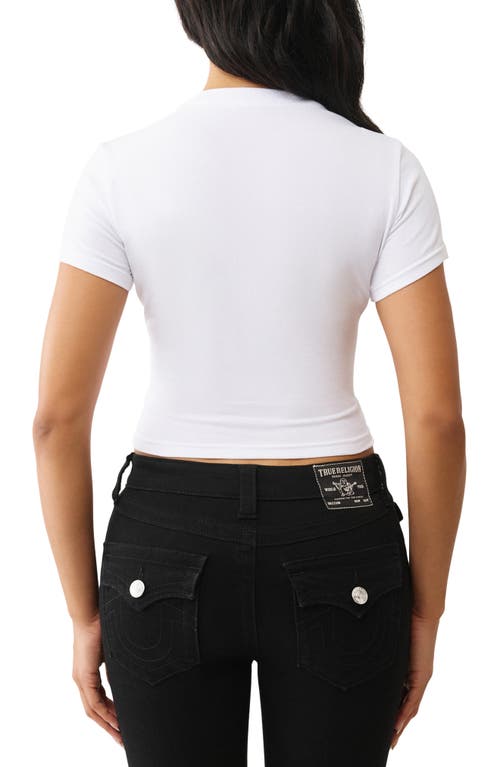 True Religion Rhinestone Wing Graphic Baby Tee In White