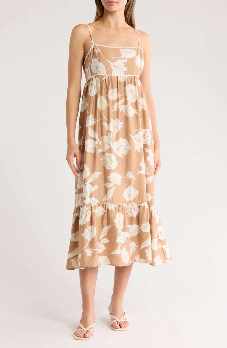 Lush Floral Print Midi Dress, Main, color,