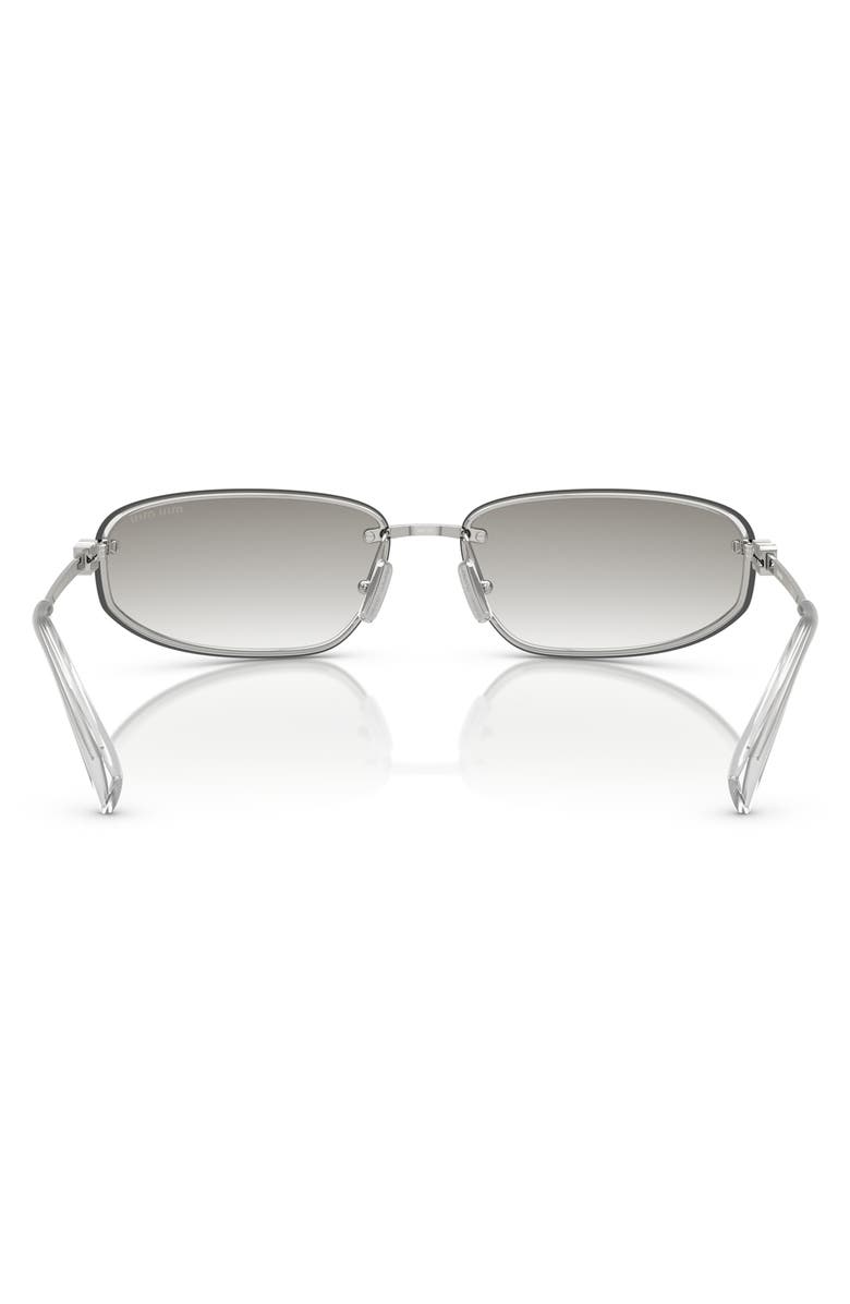 Miu Miu 69mm Oversize Oval Sunglasses, Alternate, color, Silver