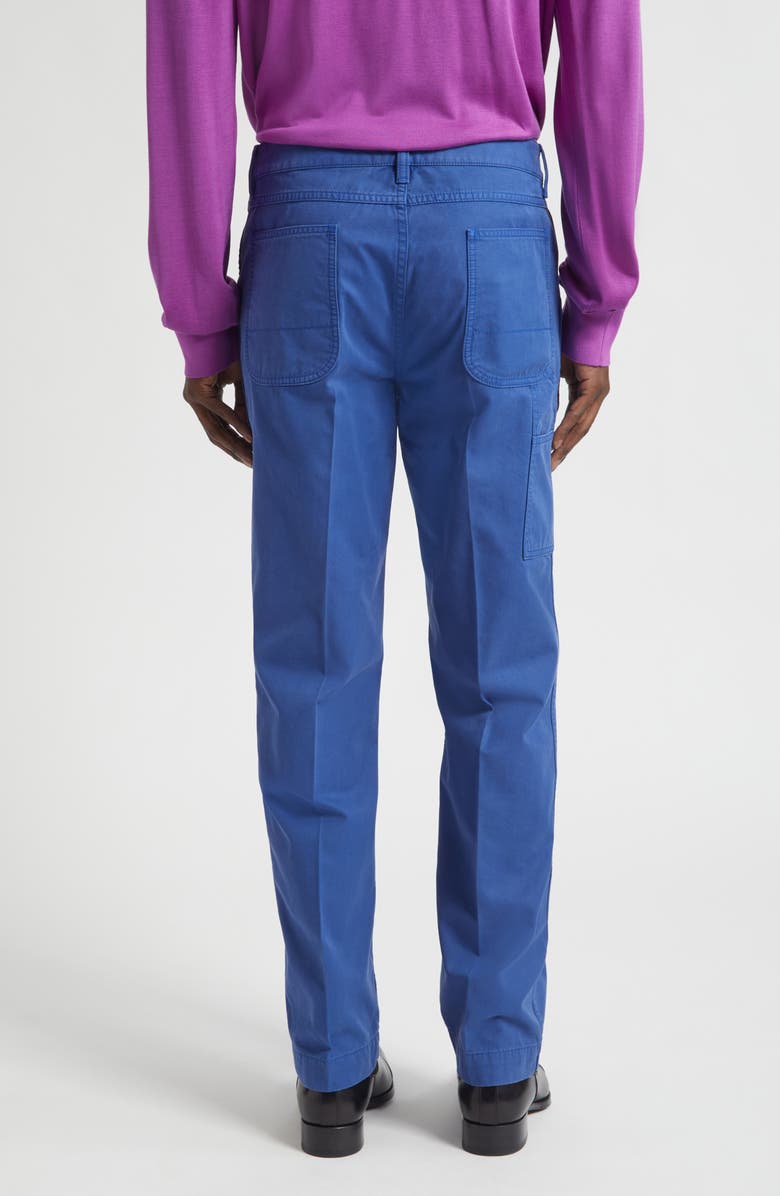 TOM FORD Sanded Light Twill Workwear Pants, Alternate, color, Prussian Blue