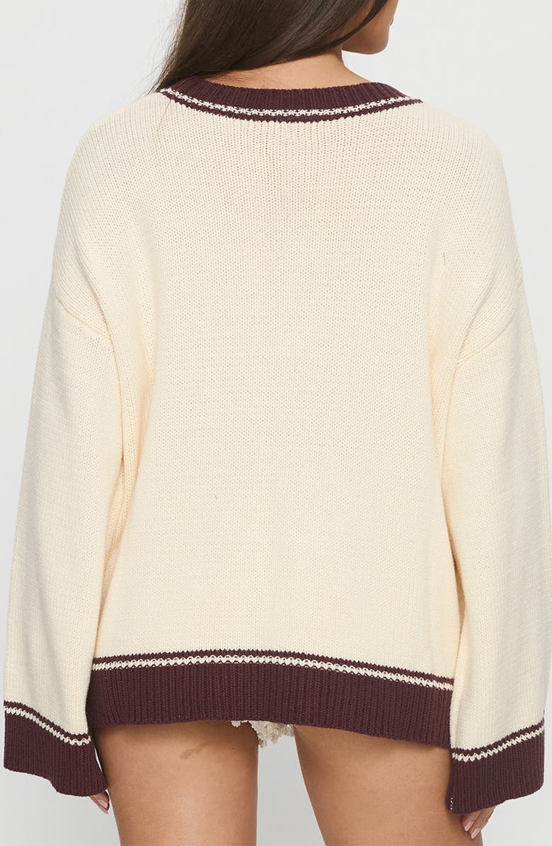 Princess Polly Rhianonn Horse Graphic Cotton Blend Sweater, Alternate, color, Cream / Brown
