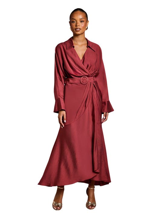 Coast Petite Long Sleeve Belted Wrap Dress