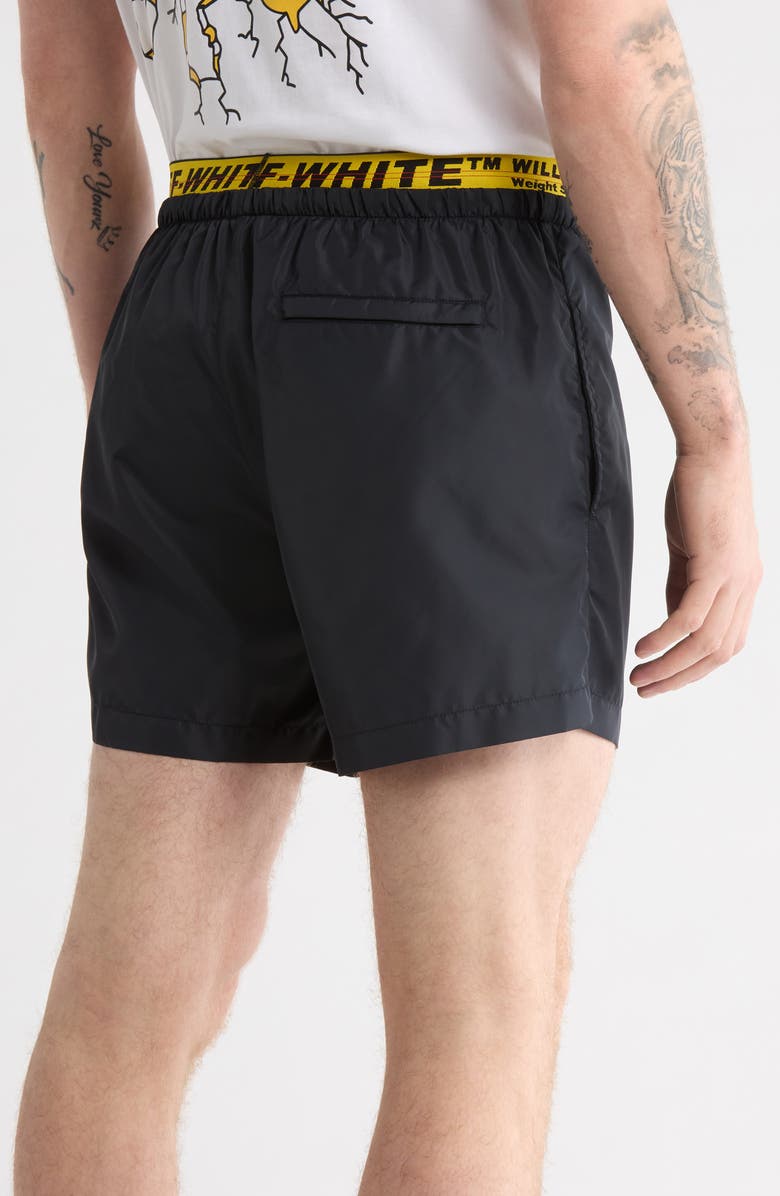 Off-White Classic Industrial Swim Shorts, Alternate, color, Black And Yellow