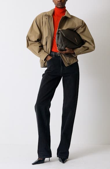 Saint Laurent Raglan Sleeve Cotton Canvas Jacket | Nordstrom