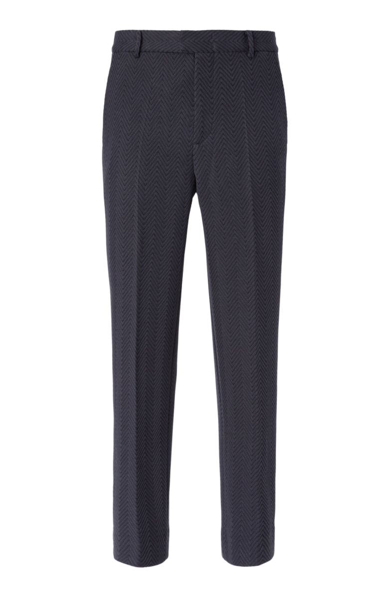 Missoni Classic Trousers In Cotton And Viscose With Tone-on-tone Zigzag Pattern, Alternate, color, Blue