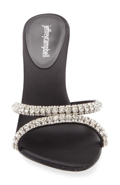 Jeffrey Campbell Marquise Slide Sandal In Black Satin